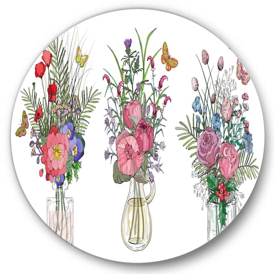 Designart - Bouquets Of Wildflowers In Transparent Vases II